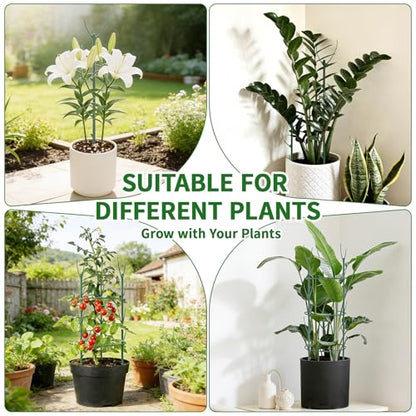 30Pcs Stackable Plant Support Stakes, Plant Stakes for Monstera Plant Stem Supports for Indoor Plants, Includes Garden Wire, Ties & Cutter for Pothos, Money Plant, Vines, Outdoors