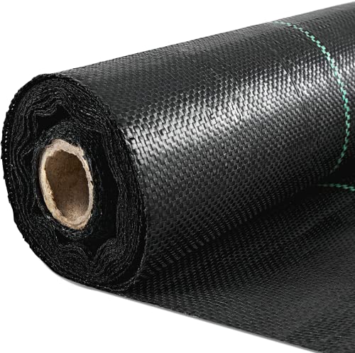 Happybuy 6FTx300FT Premium Weed Barrier Landscape Fabric Heavy Duty 3OZ, Woven Weed Control Fabric, Good Permeability for Weed Block Gardening Mat, Driveway Fabric, Landscaping Fabric, Ground Cover - size: 6FTx300FT-3OZ