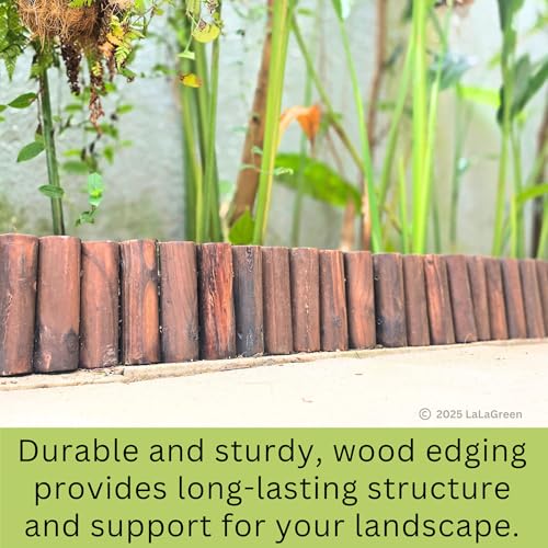 LaLaGreen Wooden Fence Panel (30x8in, 2 Pack) Flower Garden Edging Border - size: 8" x 2 Pack