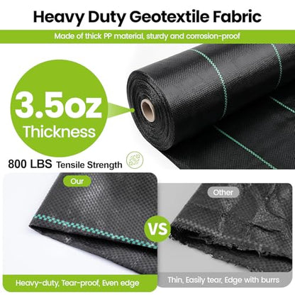 13x120ft Driveway Fabric, 3.5OZ Landscape Fabric for Weed Barrier & Gravel - size: 13x120 ft-3.5OZ
