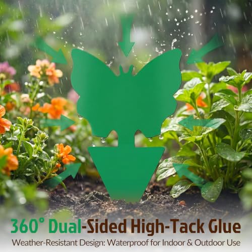100 Pack Gnat Traps, Double Sided Plant Sticky Traps for Indoor Bug, Green - color: Green