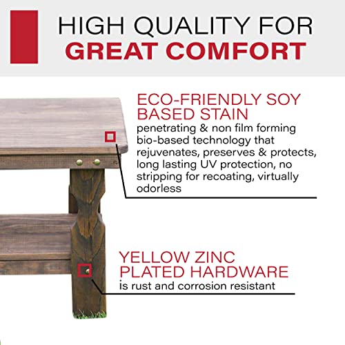 Amish Casual Heavy Duty Outdoor Wood End Table in Dark Walnut Stain - Quality Crafted in The USA from Treated Pine by Amish Artisans - color: Dark Walnut Stain