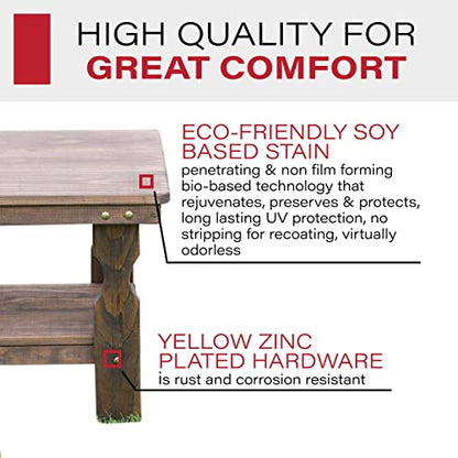 Amish Casual Heavy Duty Outdoor Wood End Table in Dark Walnut Stain - Quality Crafted in The USA from Treated Pine by Amish Artisans - color: Dark Walnut Stain