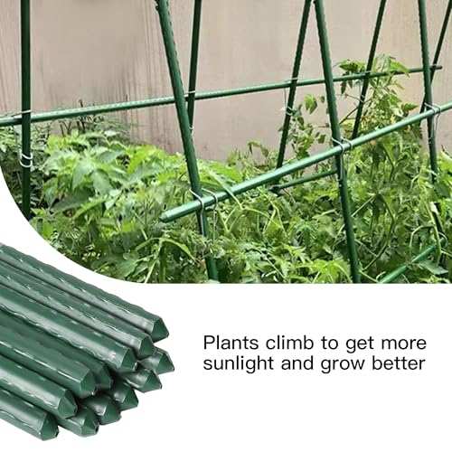 Garden Stakes 3ft 50pcs, 3 Feet Metal Plant Stakes for Gardening and Farm, Plastic Coated Plant Support for Tomato, Cucumber, Bean, Flower, Potted and More Climbing Plants - size: 3ft, 50pcs