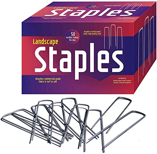 Ashman Galvanized Garden Stakes Landscape Staples and Fence Stake (50 Garden Staples - Heavy Duty & Anti Rust Galvanized) - size: 50