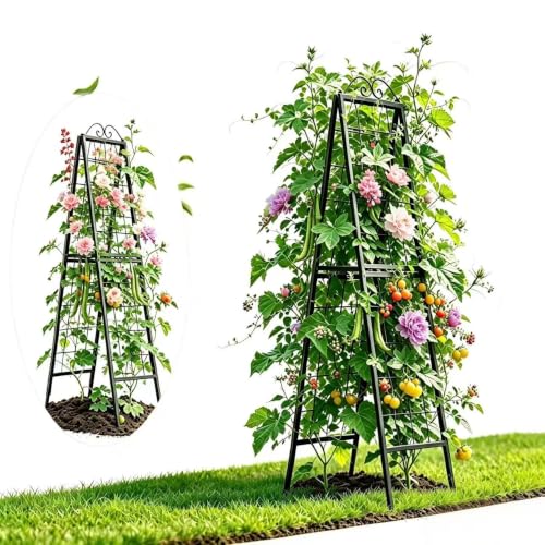 Zhongma Metal Garden A-Frame Trellises Heavy Duty Plant Support 77" H - size: 16"x 77"H A-Frame
