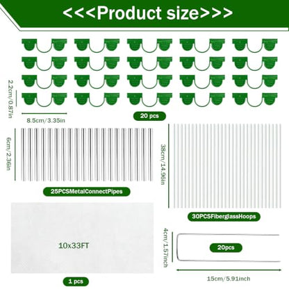 10x33FT Plant Covers Freeze Protection Garden Netting Kit 1.2oz/yd²