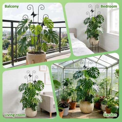 Monstera Plant Support - 32.6 Inch Tall Trellis with 2 Pack Plant Stakes for Your Large Climbing Monstera Deliciosa | Indoor Plant Climbing Frame for Potted Growth - size: 2-Pack Butterfly Plant Support