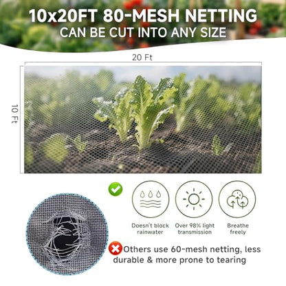 36pcs Garden Hoops for Raised Beds with Garden Netting, Clips