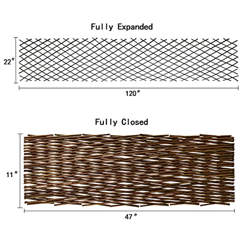 Expandable Willow Trellis for Climbing Plants Outdoors,Nature Garden Fence Lattice Panels for Outside Plant Support for Vine, Ivy, Rose, Cucumbers, Clematis 36x92 Inch(1PC)