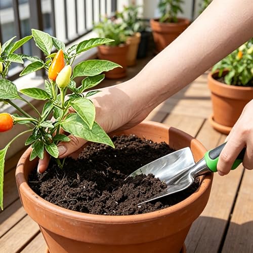 Stainless Steel Garden Tool Set，3 Pieces, Including Hand Shovel & Transplant Shovel & Hand Rake with Non-Slip Soft Ergonomic Handle (Green). - color: green