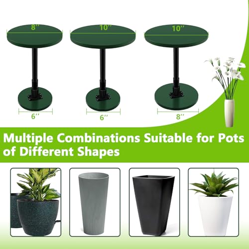 Axcoix Plant Risers for Inside Pots, 12-21" Rise Wooden Planter Inserts - size: Tall Lift: 12-21" Rise - 1Pack