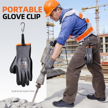 7 Pairs Safety Work Gloves Seamless Nylon Knit MicroFoam Nitrile Coated - size: Large, style: 7 Pairs,red