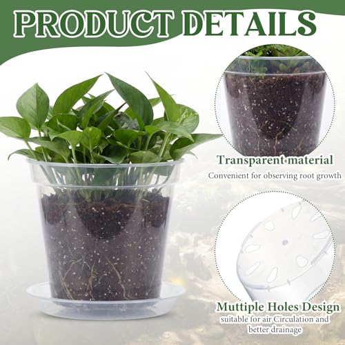 Baderke 12 Pack Clear Nursery Pot,Multiple Sizes - size: Multiple Sizes