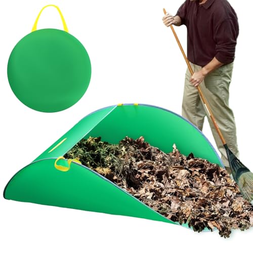 UQM Leaf Collector, Portable Pop Up Leaf Bags, Foldable Leaf Pick Up Tools - color: Green-Standard capacity