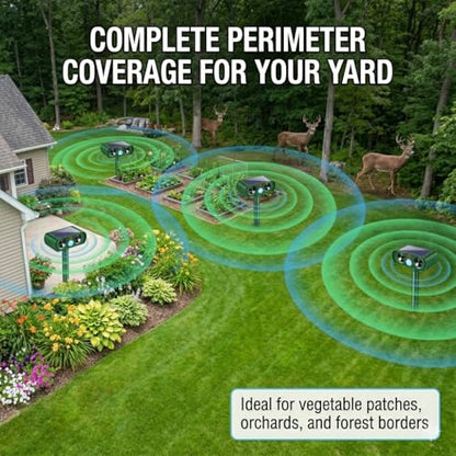 2026 Sonic Fortress Pro Deer Repellent Devices for Plants,4 Pack