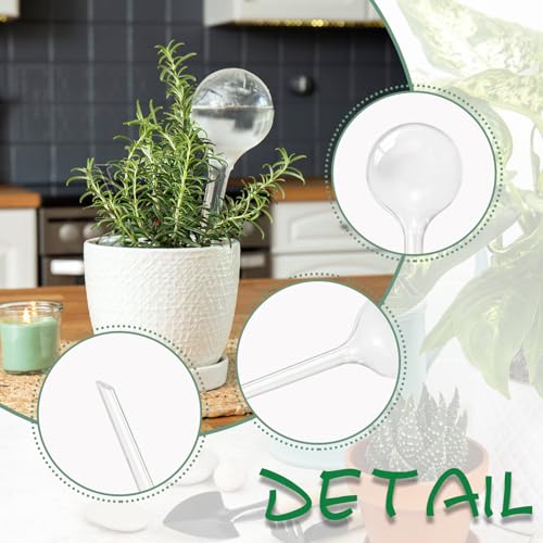 Pynqdfu 14 PCS Plant Watering Globes,Clear Self-Watering Bulbs,Plastic Automatic Watering Globes for Plant Indoor Outdoor,Garden Water Device - size: 7 Medium+7 Small