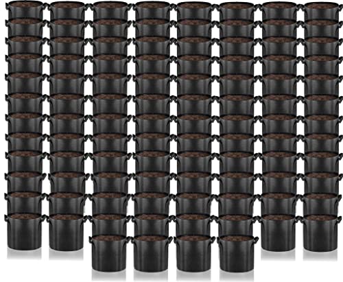 Gardenera Premium 100-Pack - 1 Gallon Grow Bags - Heavy Duty Nonwoven Fabric Pots with Handles for Plants, Perfect for Indoor and Outdoor Gardening - color: 100-pack, size: 1 Gallon