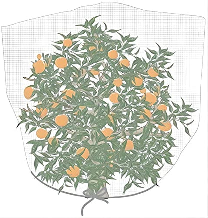 Agfabric Bird Netting 39" Hx39 W Garden Netting Insect Pest Barrier,Plant Cover Fruit Tree Netting Mesh Protection Bag with Drawstring,White - color: 1pack, size: 39"x39"