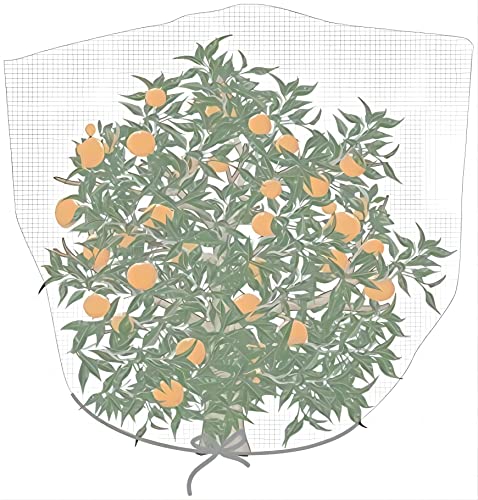 Agfabric Fruit Tree Netting Protection Bag with Drawstring,7.2x6.5 FT Garden Netting Insect Pest Barrier,Bird Netting Plant Covers for Vegetables Fruits Flower,White - color: 1pack, size: 86"x78"