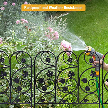 2ft(H) x10ft(L) Decorative Garden Fence Border, 5 Pack Outdoor Rustproof Metal Wire Tall Animal Barrier Fence No Dig for Dogs Rabbit Squirrel, 24inches - size: 24IN(H)x10FT(L) 5Pack