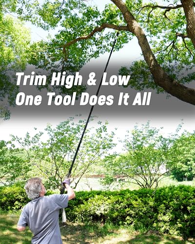 14.5FT Pole Saw with Adjustable Length for Tree Trimming, Lightweight Manual Pruning Saw with Mn Steel Blade, Long Extension Branch Cutter High Reach for Yard, Garden, Patio & Forestry Use - size: 14.5FT