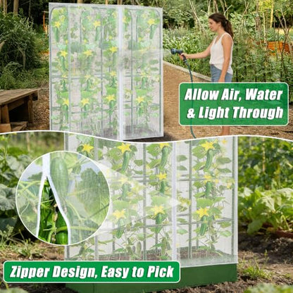 52" x 18'' x 66'' Garden Bird Netting Plant Cover for Cucumber Trellis