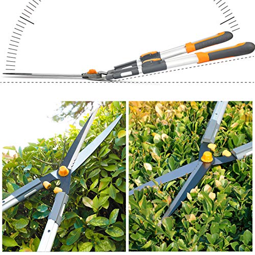 AIRAJ Telescopic Hedge Clippers & Shears,Extendable Hedge Clippers Heavy Duty,7.5" Sharp Pruning Shears,Garden Trimmers,Hand Loppers,Grass Clippers Shears Set,for Trimming Borders,Boxwood,and Bushes