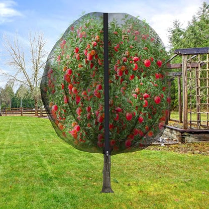 10.8 x 9.8 Ft Black Large Fruit Tree Netting with Zipper and Drawstring, Breathable Mesh Garden Bird Netting Plant Cover, Insect Bird Barrier Net Mesh for Protect Fruits Plants from Squirrel Bugs - size: 10.8 x 9.8 Ft
