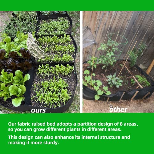 CJGQ Fabric Raised Garden Bed, 128 Gallon 8 Grids Plant Grow Bags, 3x6FT Planter Raised Beds for Growing Vegetables Potatoes Flowers, Rectangle Planting Container for Outdoor Gardening - color: Rectangular, size: 1 Pack 8Grids 3x6 ft