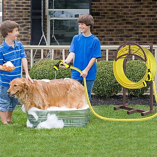Garden Water Hose Holder 5 Spikes, Brown Hose Stand for Outside for Outside - color: Retro copper