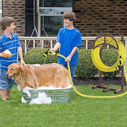 Garden Water Hose Holder 5 Spikes, Brown Hose Stand for Outside for Outside - color: Retro copper