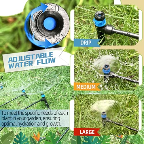 30PCS Push-to-Fit Drip Irrigation Emitters for 1/4 inch Irrigation Tubing, Adjustable 360 Degree Vortex Drip Emitters with Stake, Irrigation Dripper Sprinklers for Drip Irrigation System - size: 30PCS Drip Irrigation Vortex Emitters