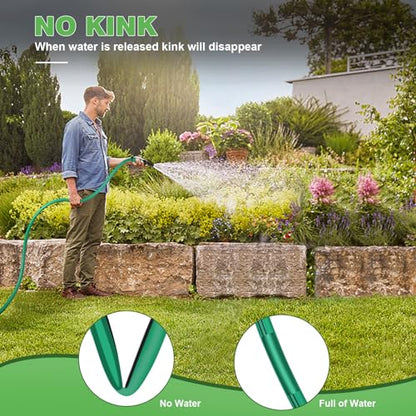 AIODE Heavy Duty Garden Hose, 5/8 in x 100 FT, Super Flexible Hybrid Rubber - size: 100FT