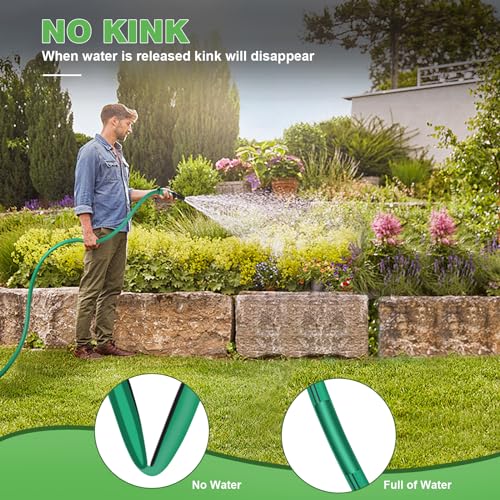 AIODE Heavy Duty Garden Hose, 5/8 in x 35 FT, Super Flexible Hybrid Rubber - size: 35FT