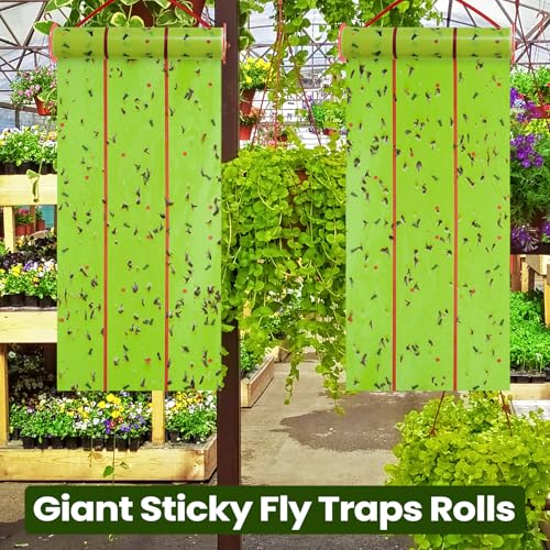 Qualirey 1 Pcs Giant Flypaper Fly Traps, 295ft Sticky Yellow