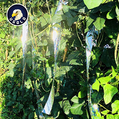 Silver Bird Scaring Reflective Tape, Holographic Ribbon, Ideal for Garden, Patio, Field and Fence - 1'' x 500 Ft (Silver) - color: Silver