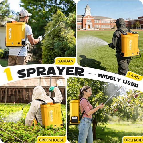 Battery Powered Backpack Sprayer Auto Mixer Compatible with Dewalt 20V - color: Yellow
