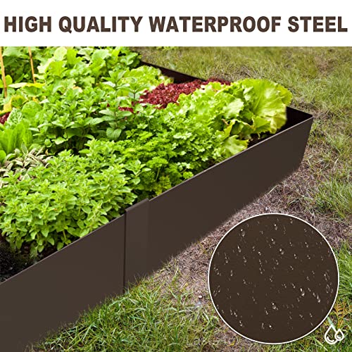 20ft. 40" L × 8" H Metal Landscape Edging, 6 Pack Garden Border - color: Brown, size: 8 Inch