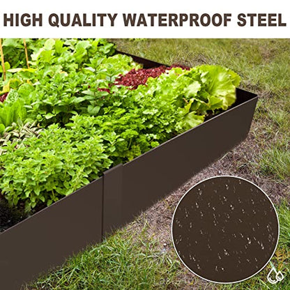 20ft. 40" L × 8" H Metal Landscape Edging, 6 Pack Garden Border - color: Brown, size: 8 Inch