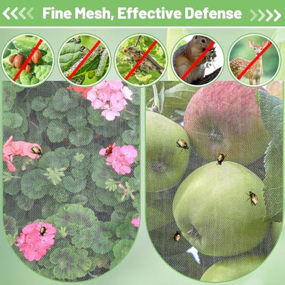 Alphatool 4x10ft Garden Netting, Ultra Fine Mesh Plant Covers - size: 4 x 10 ft