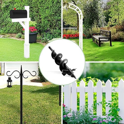 Auger Drill Bit for Planting,Heavy-Duty Garden Auger Spiral Drill Bit with Dual Sharp Blades,Bulb Planter Tool & Plant Hole Digger,Planting Auger for Cordless Drill,Tulip Planter Bit 4"x24" - size: 4"x24"