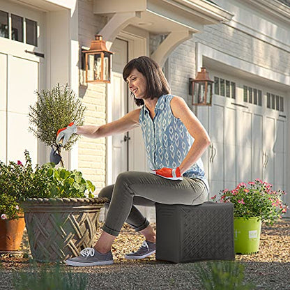 Simplay3 Handy Home 3-Level Heavy Duty Work/Garden Seat - 12" x 15" x 9" - Gray, Made in USA - color: Grey