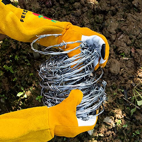 Thorn Proof Gardening Gloves Women, 2 Layers Leather Rose Pruning Gloves - size: Large (Pack of 1)