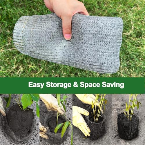 5 Pcs Go-pher Baskets 3 Gallon, Stainless Steel Plant Root Guard Basket