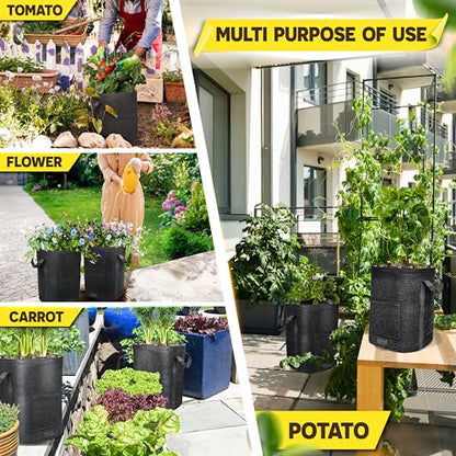 2PCS 20-Gallon Potato Grow Bag-Harvest & Visible Window Garden Planting Bag - style: 2 PCS