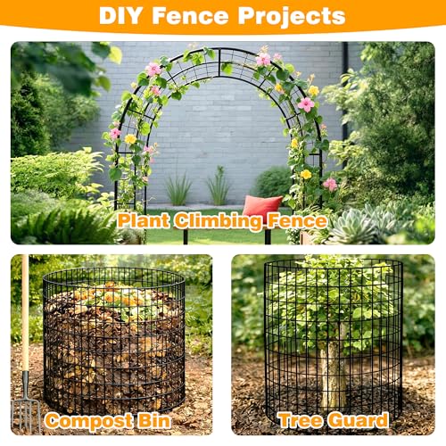 Black PVC Coated Welded Wire Fencing, 48in High x 100ft Long, 2 inch x 4 inch 14GA 2/3/4/5/6 Ft Tall Welded Wire Fence Rolls, Black Metal Garden Fence Wire Roll Garden Fencing for Yard - color: Black, size: 2"x4" 14GA 48" x 100'