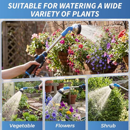 Hushee 2 Pack Garden Hose Wands 16'' Heavy Duty Metal Watering Wands