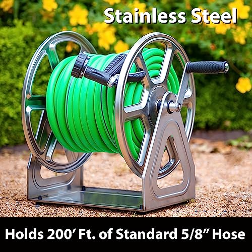 Liberty Garden Products 709-S2 Hose Reel, Stainless Steel - color: Stainless Steel