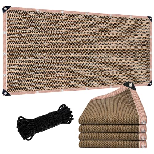 90% Shade Cloth Sun Shade Fabric Privacy Screen Shade Cover for Patio Garden Pergola Shade Cover Canopy with Gromments, 6 x 8 FT, Mocha - color: Mocha, size: 6 x 8 FT